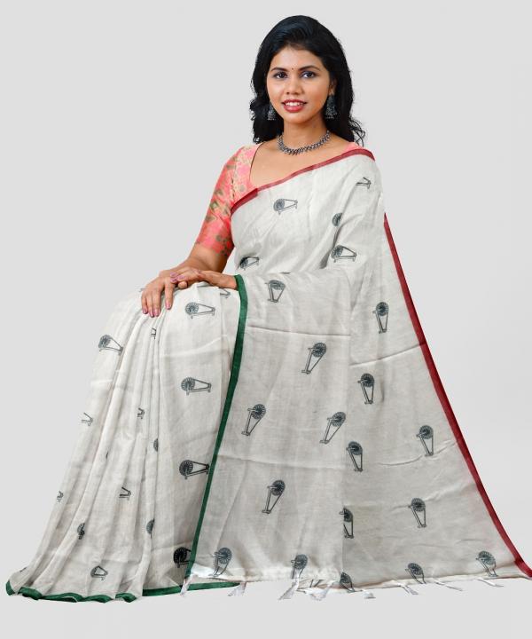 Sc Tiranga Linen Woven Linen Designer Saree Collection